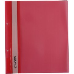 Папка-швидкозшивач А5 червона E31506-03 Economix з перфорацією прозорий верх (4044572136060) купити в Україні