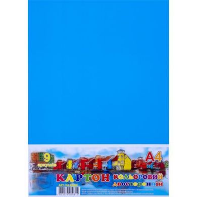 Цветной картон А4 двухсторонний, 9 листов КА 4209Е Офорт (4823074000815) купить в Украине