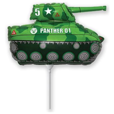 Шарик фольгированный мини Танк "14 902672 Зелёный купить в Украине