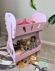 Кроватка для кукол двухярусная, качалка №8005Р МАСЯ розовая, в коробке купить в Украине