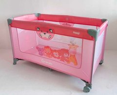 Ліжко-манеж Toti T-05263 (1) колір рожевий, розмір 126x65x75 см, в коробці купити в Україні