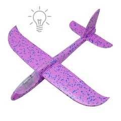 Пінопластовий планер-літачок, 48 см, зі світлом, рожевий купити в Україні