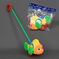 Каталка 0366 (96) "Рыбка" на палочке, с погремушкой, двигает плавниками, в кульке [ПВХ пакет] купить в Украине