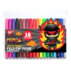 Фломастери YES 18 кольорів "Ninja" купити в Україні