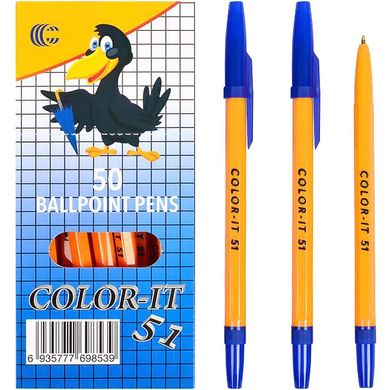 Ручка шариковая CR51 Corvina, синяя 1мм (6935777698539) купить в Украине