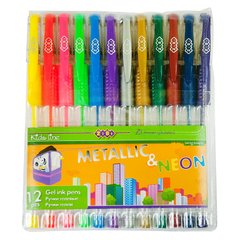 Набір з 12-ти гелевих ручок NEON+METALLIC, 12 кольорів купити в Україні