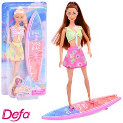 Лялька DEFA 8514 (24шт) 29см, шарнірна, дошка для серфінгу 25см, 2 види, на листі, 15,5-32,5-4,5см купить в Украине