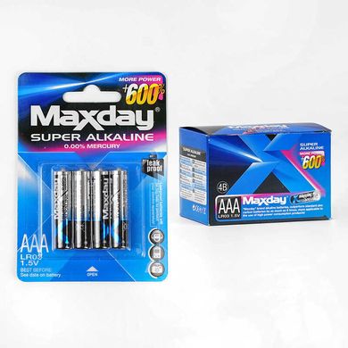 Батарейки “Maxday” C57144 (20) Alcaline, міні-пальчикові, ААА 1,5V. ЦІНА ЗА 48 ШТ. У БЛОЦІ купити в Україні