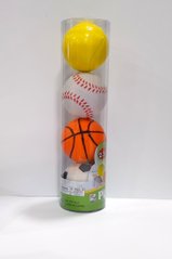 Набор фомовых мячиков ZY116-1 Спорт, цветные 6 см, 4шт, в колбе (6903317446711) купить в Украине