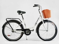 Велосипед міський Corso Travel 26`` TR-26945 (1) одношвидкісний, сталева рама 16.5``, корзина, багажник купити в Україні