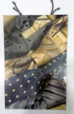 Пакет подарунковий "Чоловічий" 6021 кольоровий, гігант вертикальний 45 х 30 х 12см Краватки Вид 1 купити в Україні