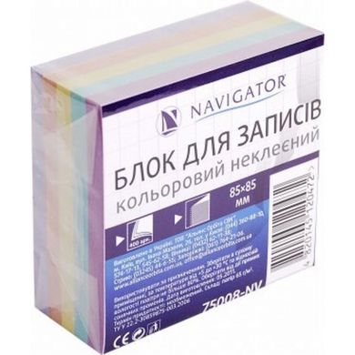 Блок паперу для нотаток 75008-NV Navigator не склеєний 85х85 мм 400 аркушів (4820145120472) купити в Україні
