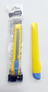 Нож канцелярский, JOBMAX, 9 мм, с мех. фиксатором лезвий, пластиковый корпус BM.4631 BUROMAX (4823078958136) купить в Украине