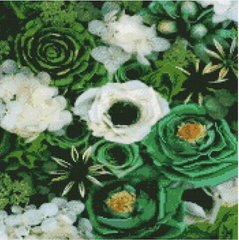 Алмазна картина GA0001 "Зелені відтінки квітів" , розміром 50х50 см купить в Украине