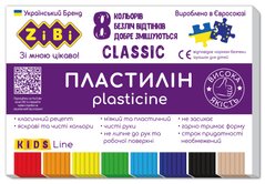Пластилин CLASSIC 8 цветов, 160 г, ZB.6231 SMART KIDS Line, в коробке (4823078987938) купить в Украине