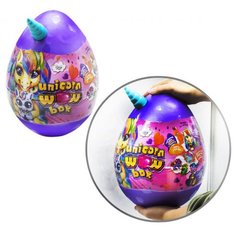 Яйцо Единорога Фиолетовый UNICORN WOW BOX 35 см 20 сюрпризов Danko Toys (ДТ-ОО-09275) купить в Украине