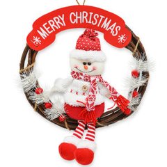 00263 Декор рождественский "Wreath Snowman" d33см (40шт) купить в Украине
