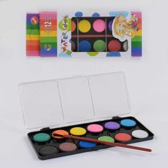 Краски акварельные для рисования С 37144 (288) палитра 12 цветов, кисточка, в коробке купить в Украине