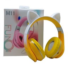 Навушники бездротові "Котик", з підсвічуванням (жовті) купити в Україні