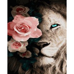 Картина по номерам "Лев и роза" купить в Украине