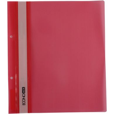 Папка-скоросшиватель А5 красная E31506-01Economix с перфорацией прозрачный верх (4044572136060) купить в Украине