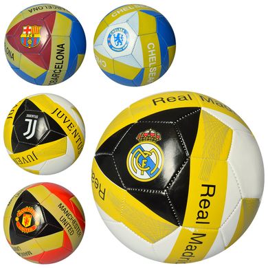 М'яч футбольний EV 3193 розмір 5, ПВХ, 2 шари, 32 панелі, 6 видів, клуби, 300-320 г купити в Україні