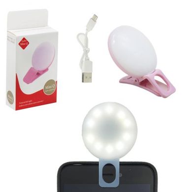 Селфі лампа на смартфон Mini Q (рожева) купити в Україні