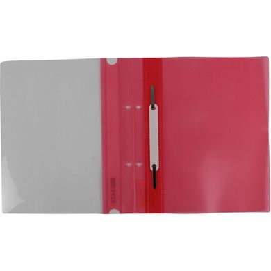 Папка-швидкозшивач А5 червона E31506-03 Economix з перфорацією прозорий верх (4044572136060) купити в Україні