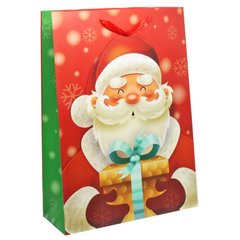 Пакет подарунковий, новорічний 406 х 165 х 553 мм Санта-Клаус купити в Україні
