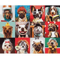 Картина за номерами "Круті собачки" купити в Україні