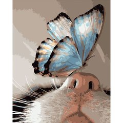 Набор для росписи по номерам "Бабочка на носике" 40х50 см купити в Україні