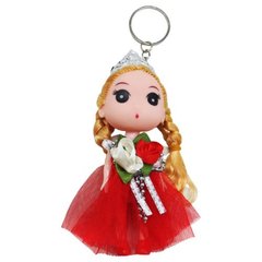 Лялька брелок в короні з квітами червона купити в Україні