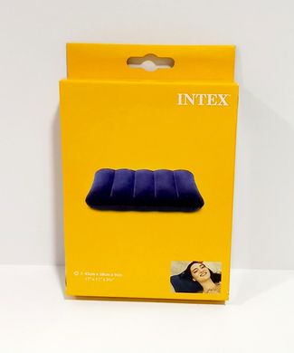 Подушка надувная велюр, синяя 68672 Intex (6941057403878) купить в Украине