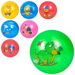 Мяч детский MS 3615 (240шт) 9 дюймов, рисунок, ПВХ, 57-62г, 5цветов(микс видов), 10шт в кульке купить в Украине