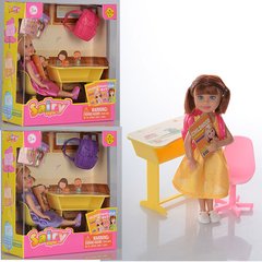 Кукла DEFA 8298 (24шт) 13см, парта, рюкзак, стульчик, 3 вида, в кор-ке, 15-16,5-6см купить в Украине