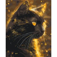 Картина по номерам Черный кот, животные. С красками металлик 40*50 см Оригами LW 3301 купити в Україні