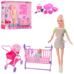 Кукла DEFA 8363 (6шт) 29см,беременная,коляска,кроватка,аксессуары,2цв,в кор-ке,40.5-35-9,5см купить в Украине