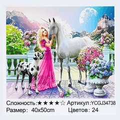 Картина за номерами YCGJ 34738 (30) "TK Group", 40х50 см, "Дівчина і єдиноріг", в коробці купить в Украине
