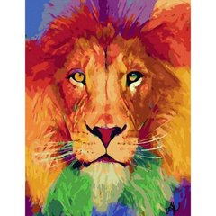 Картина по номерам "Радужный лев" купить в Украине