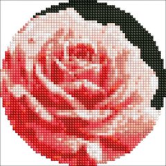 Набір з алмазною мозаїкою "Досконала троянда" на круглому підрамнику з АВ стразами d19см купити в Україні