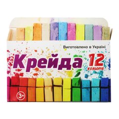 Кольорова крейда, 12 кольорів у наборі КК-1412, в коробці (4820182590030) купити в Україні
