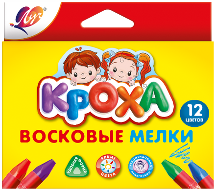 Мелки восковые треугольные Луч Кроха 12 цветов 29C1773-08 (4601185015276) купить в Украине
