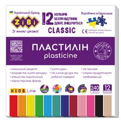 Пластилін CLASSIC 12 кольори, 240 г, ZB.6233 SMART KIDS Line, у коробці (4823078987952) купити в Україні