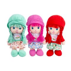 Лялька A1103A (72шт) 28см, м'яконабивна, 3 кольори, в кульку, 33-19-8см купить в Украине