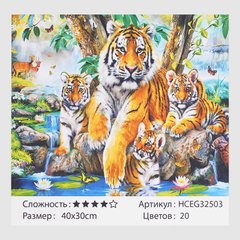 Картини за номерами 32503 (30) "TK Group", "Родина тигрів", 40*30 см, в коробці купить в Украине