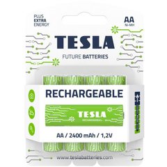 Батарейки аккумуляторные TESLA AA GREEN+ RECHARGEABLE (HR6), 4 штуки купить в Украине