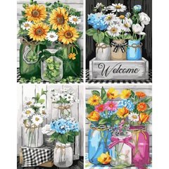 Картина за номерами "Колаж квітів" 40х50 см купити в Україні