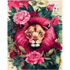 Картина по номерам "Лев в цветах" 40х50 см купить в Украине