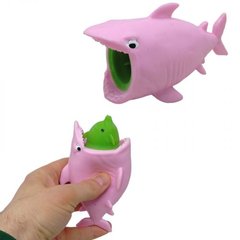 Іграшка-антистрес "Акула з рибою" (рожевий)