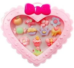 Набор детских колечек "Сердечко", 12 шт (розовый) купить в Украине